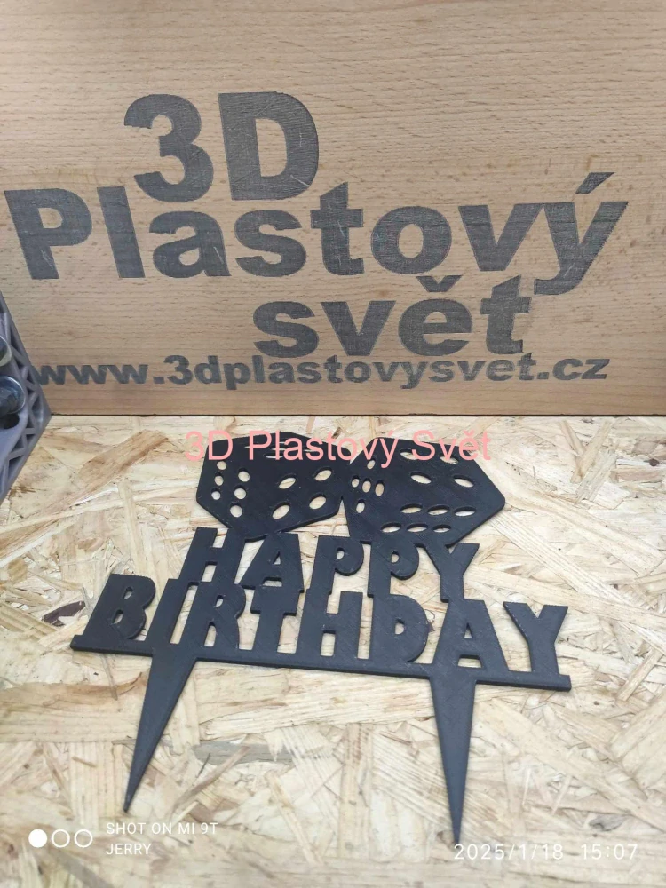 Happy Birthday Kostky - 2D - zápich