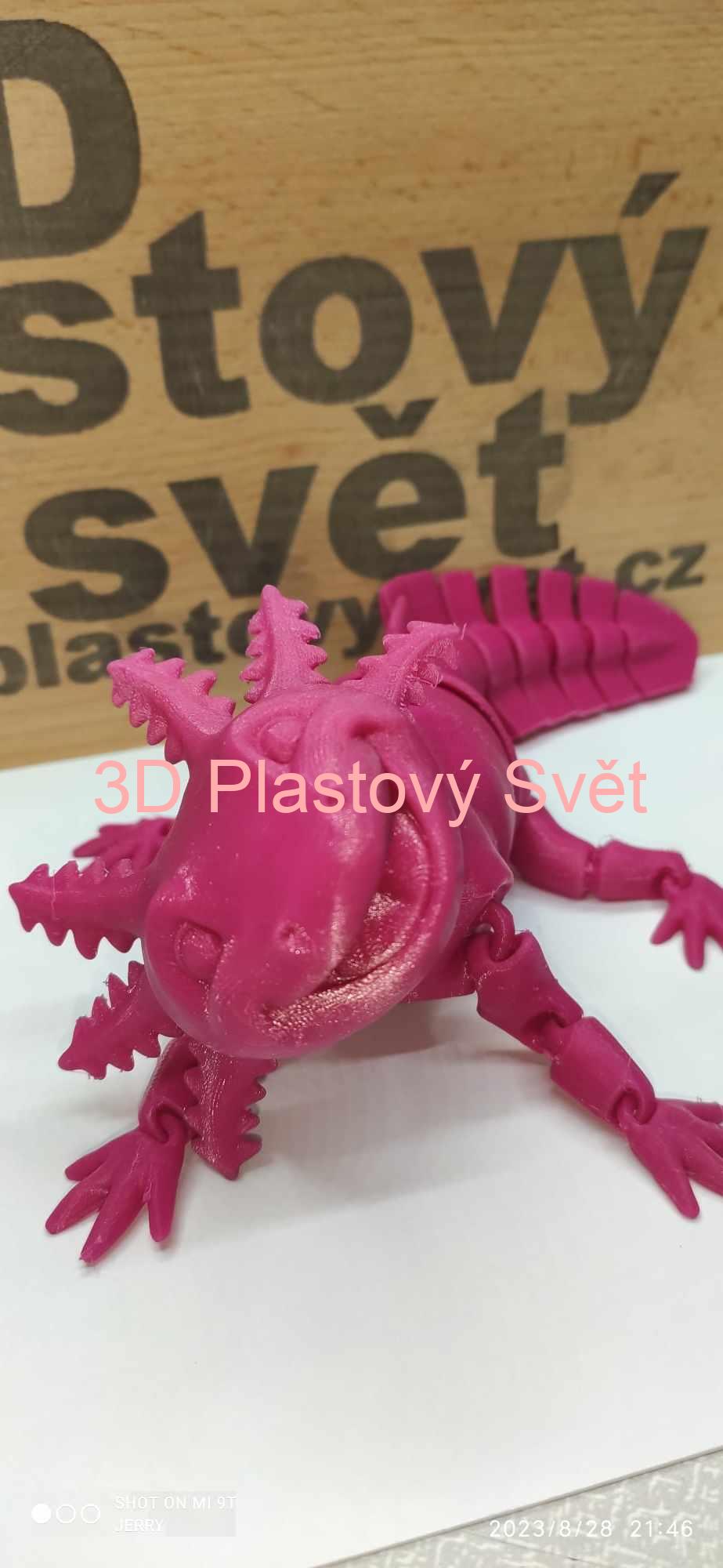 Vysmátý Axolotl - hýbací