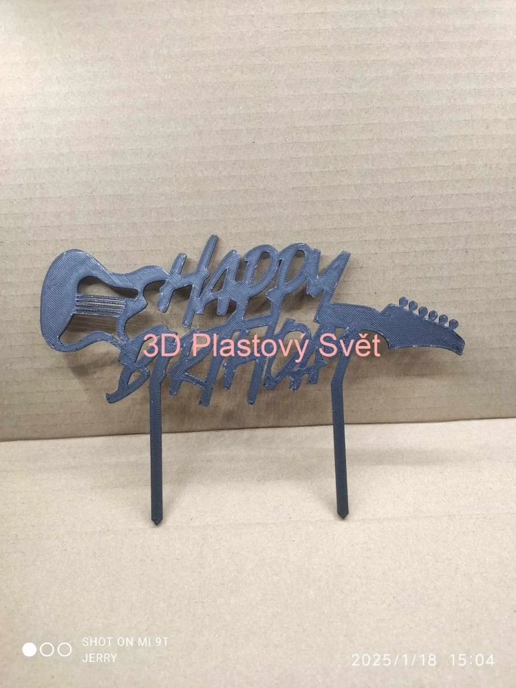 Happy Birthday kytara - 2D - zápich