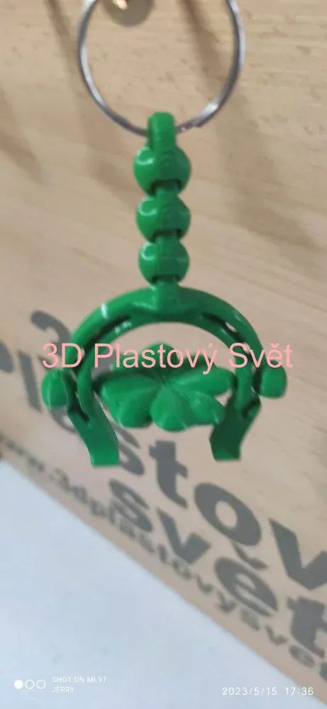 Klíčenka čtyřlístek s podkovou