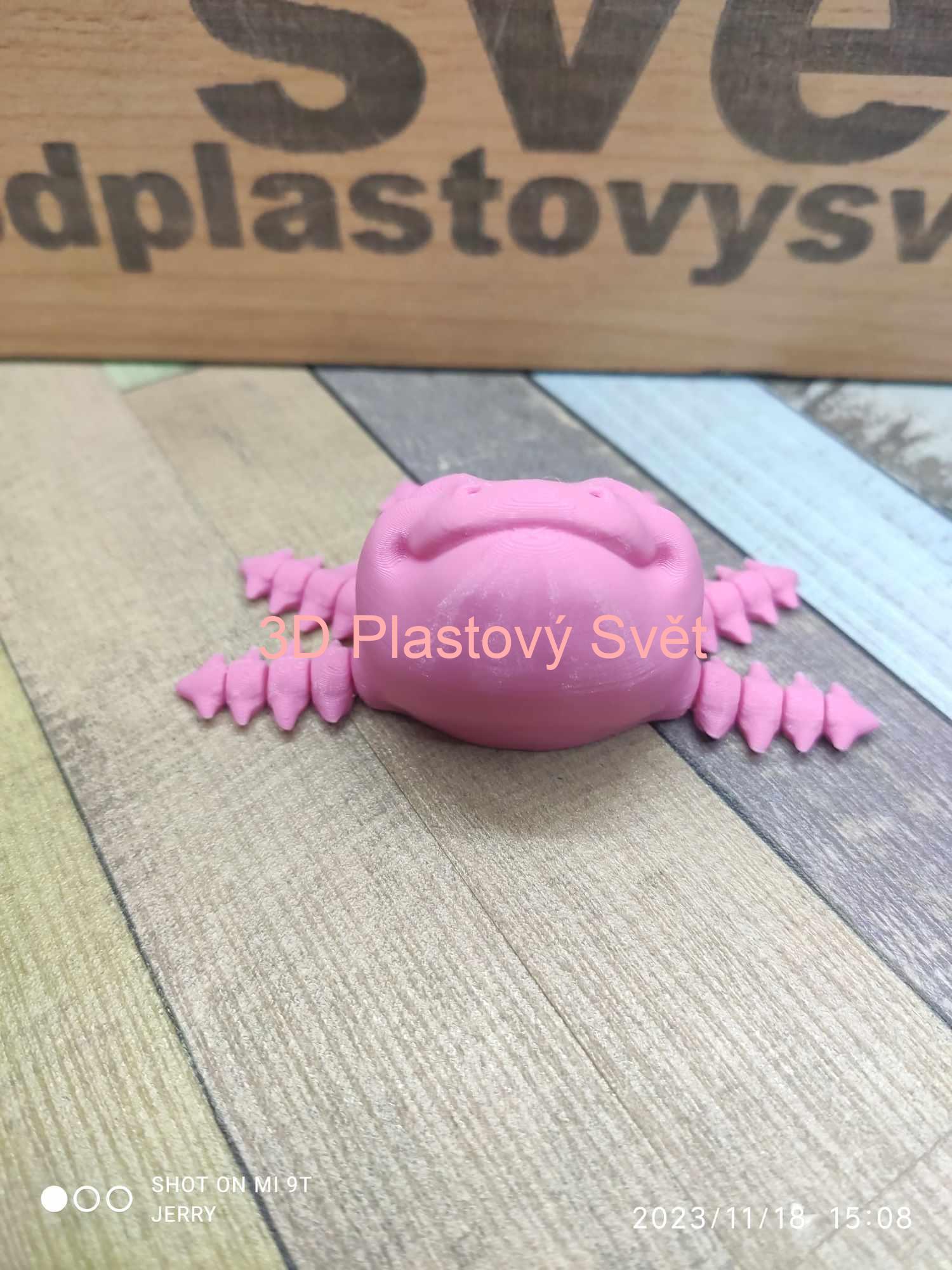 Axolotl hlava - hýbací - magnetka