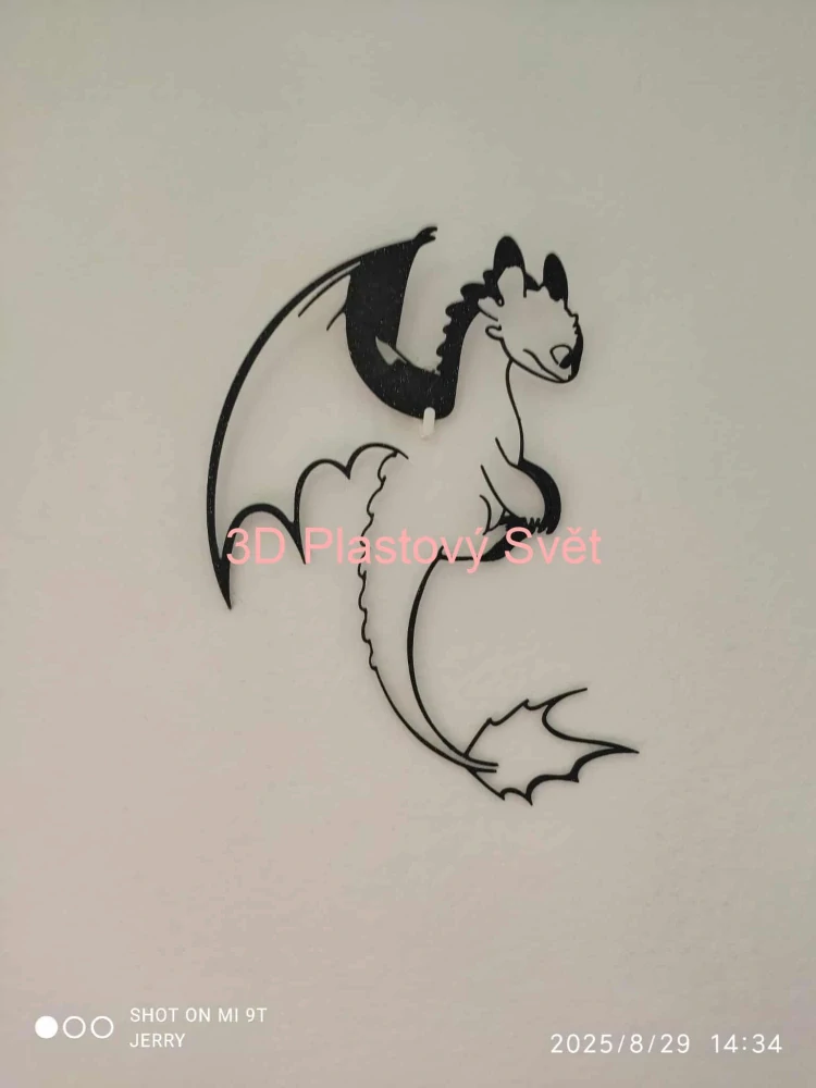 Drak - bílý - 2D obrázek