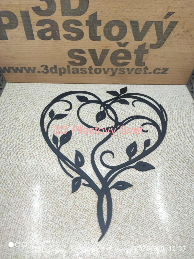 Srdce s lístečky - 2D obrázek