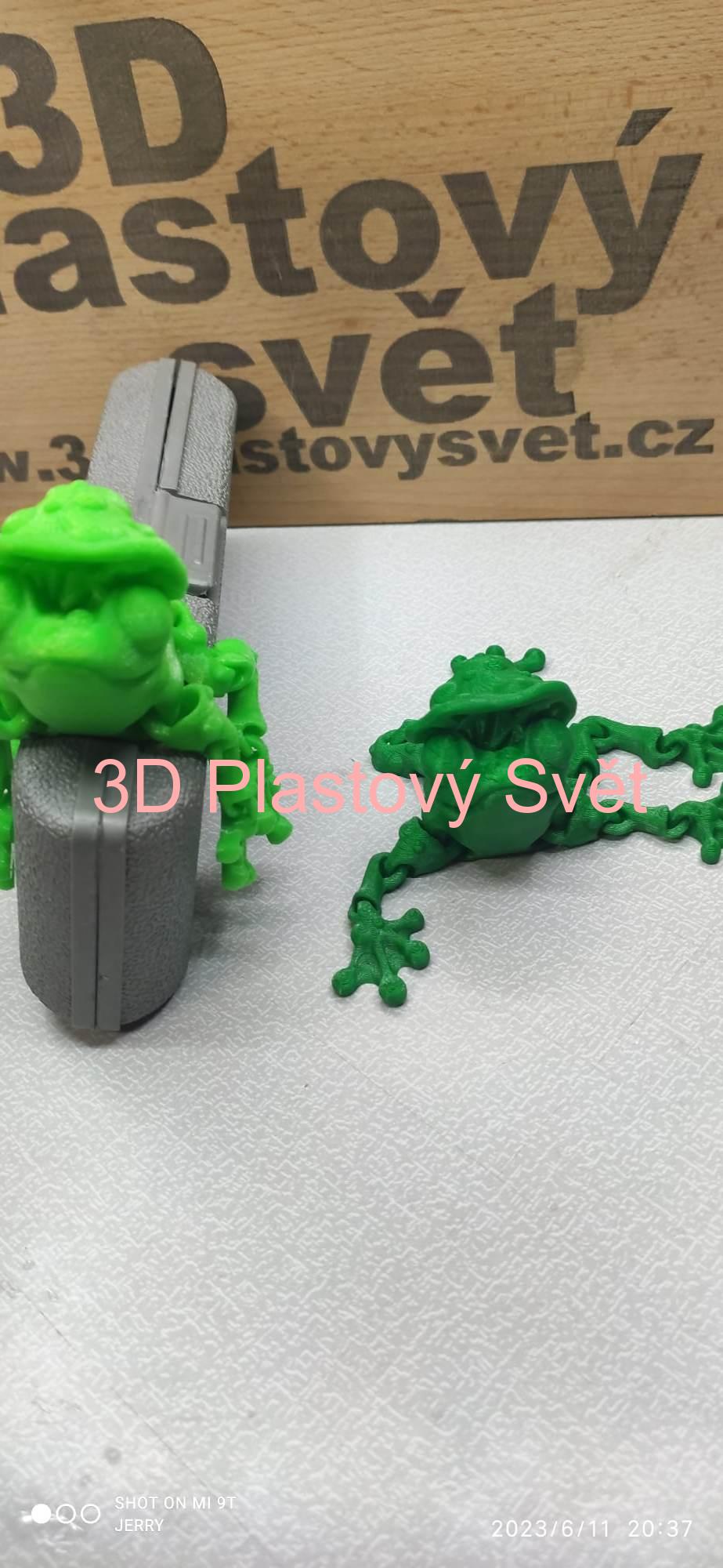 Žába s houbou na hlavě - hýbací