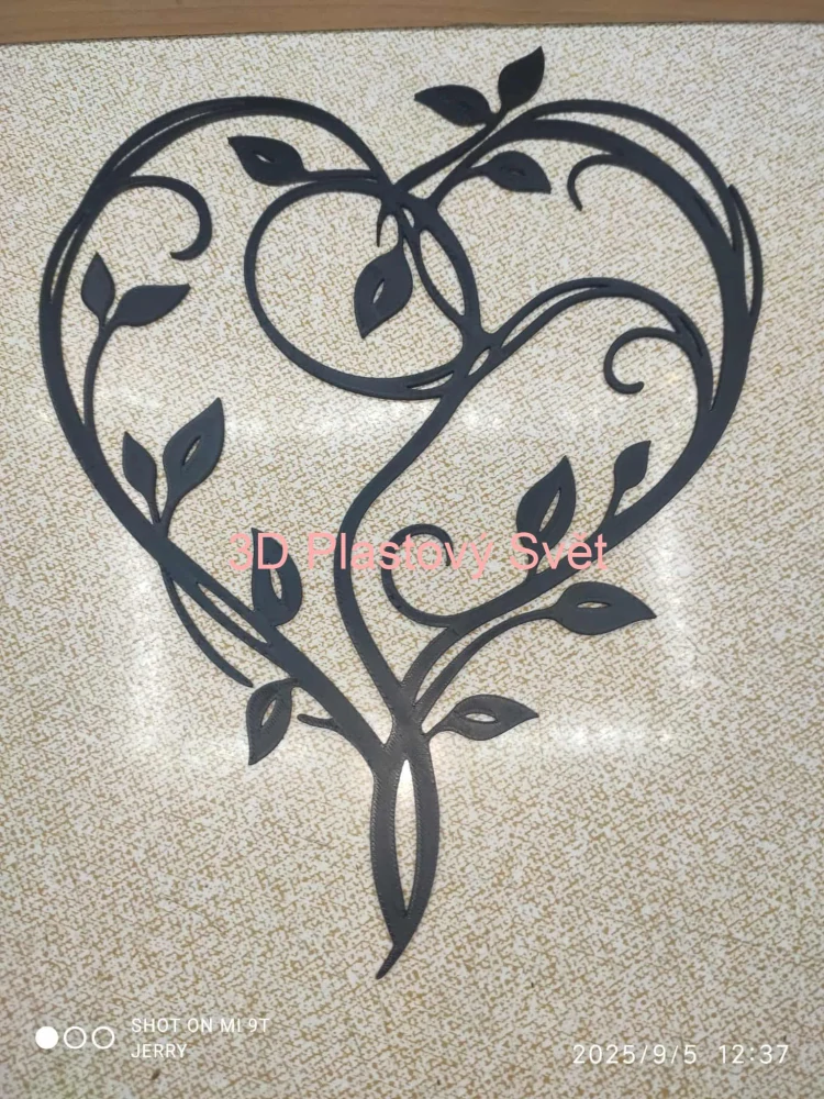 Srdce s lístečky - 2D obrázek