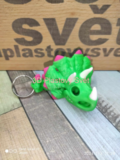Lebka Triceratops - klíčenka - tříbarevné