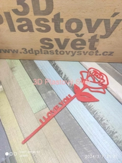 Růže I LOVE YOU - 2D - zápich
