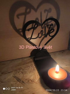 Stínový svícen - nápis Love