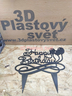 Happy Birthday s balónky - 2D - zápich