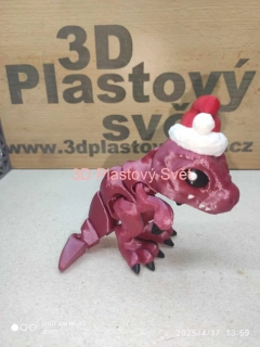 Vánoční T-Rex s čepicí