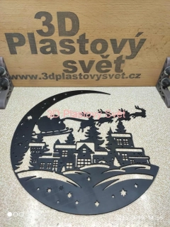 Vánoční - Ježíšek nad městem - 2D obrázek