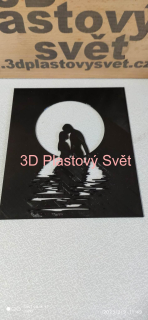Pár při západu slunce - 2D obrázek