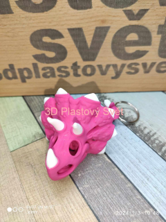 Lebka Triceratops - klíčenka - dvoubarevné