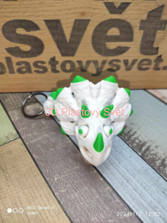Lebka Triceratops s oči - klíčenka - dvoubarevné